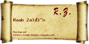 Raab Zalán névjegykártya
